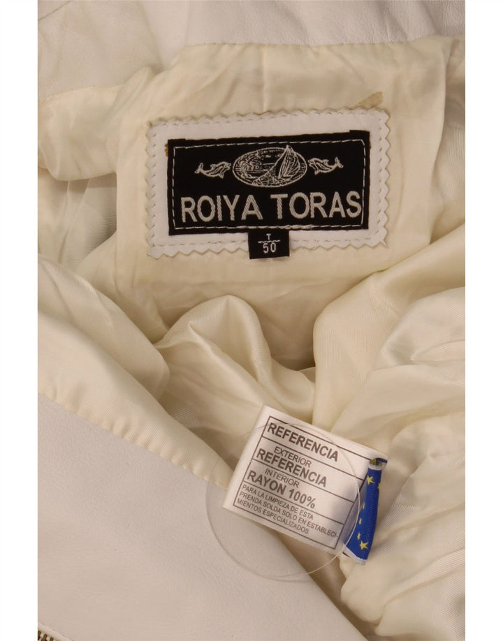 Vintage ženska kožna jakna IT 50 XL bijela