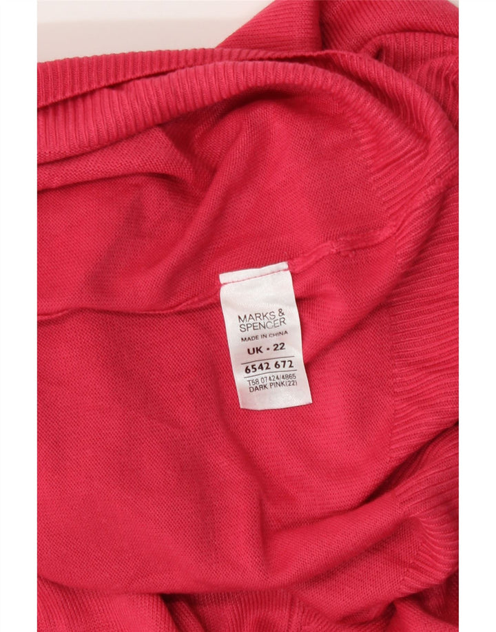 Marks & Spencer ženski kardigan pulover UK 22 3XL ružičasta