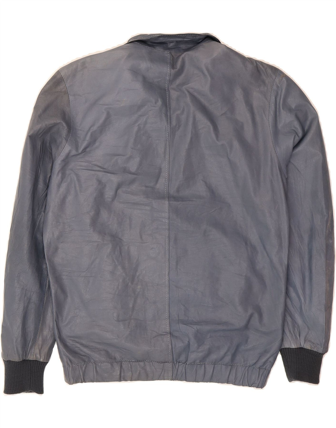 GF Mens Bomber Leather Jacket UK 36 Small Navy Blue Leather Vintage GF and Second-Hand GF from Messina Hembry 