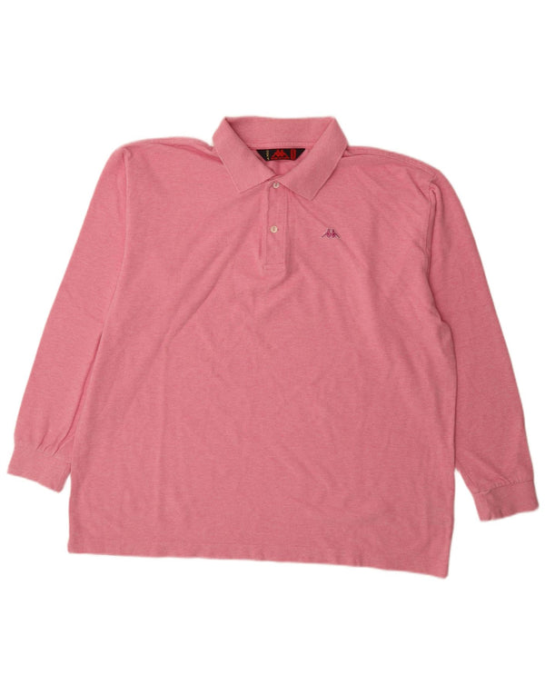 Kappa muška polo majica dugih rukava standardnog kroja 2XL, ružičasti pamuk