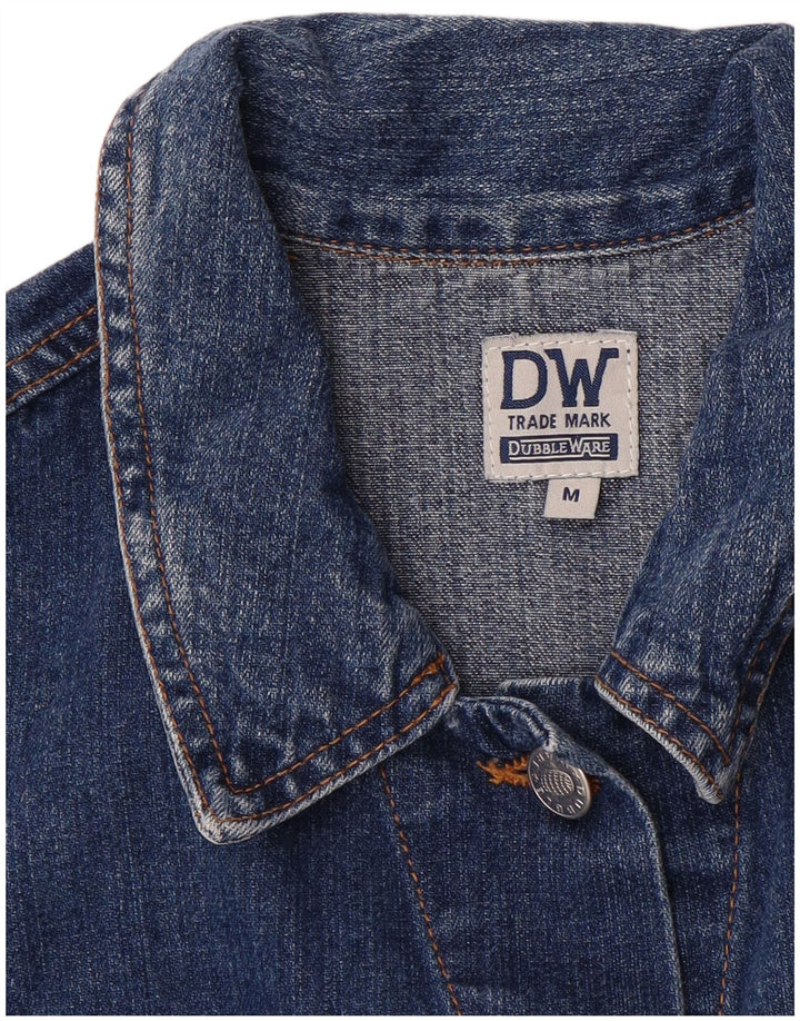 VINTAGE ženska traper haljina bez rukava UK 12 srednje plava