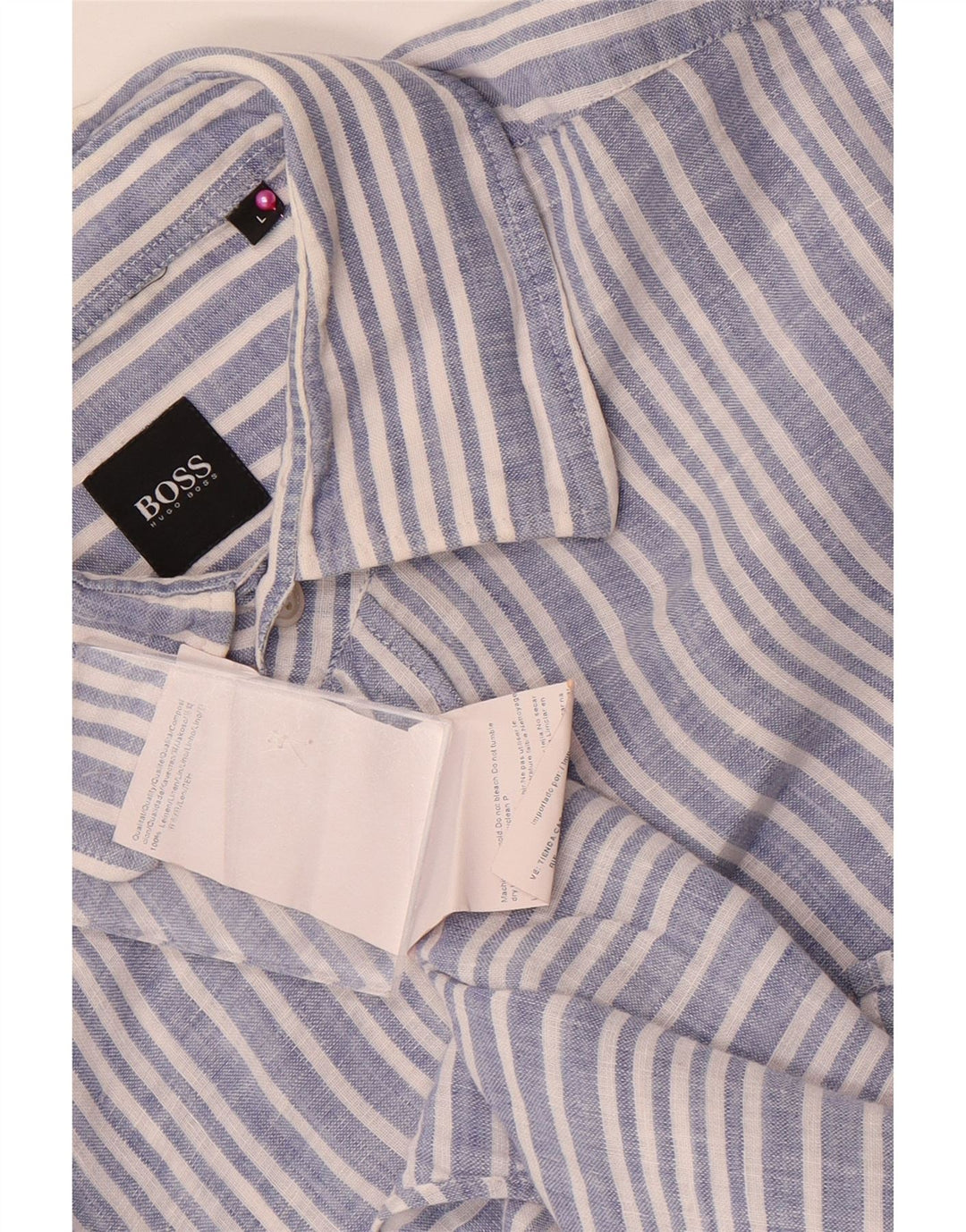 Hugo Boss Muška košulja Large Blue Pinstripe Lan
