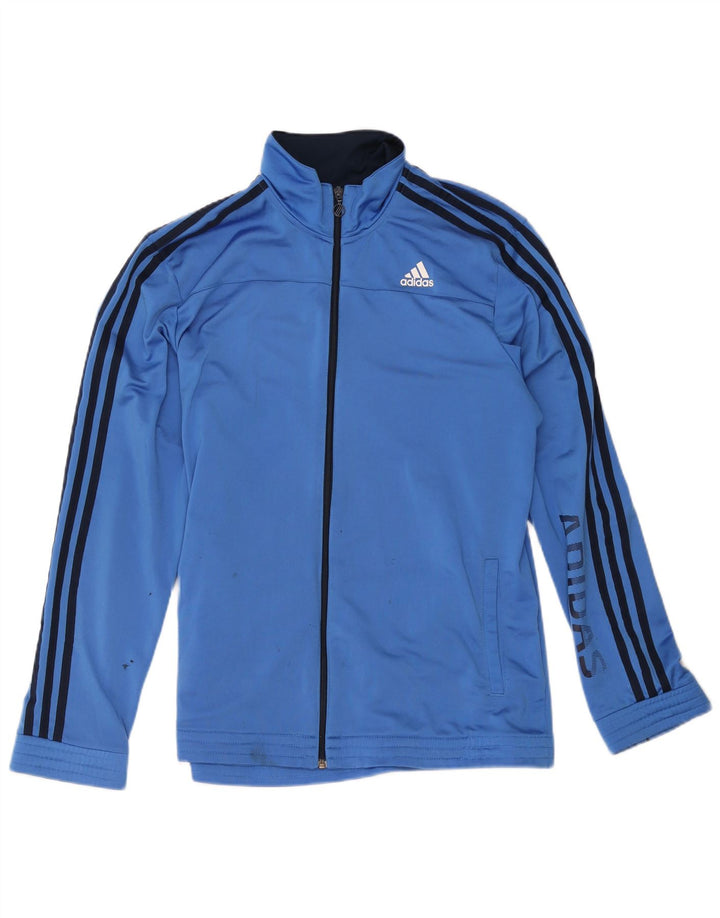 Adidas muška trenirka s grafičkim motivima, gornja jakna UK 44/46, veliki plavi poliester