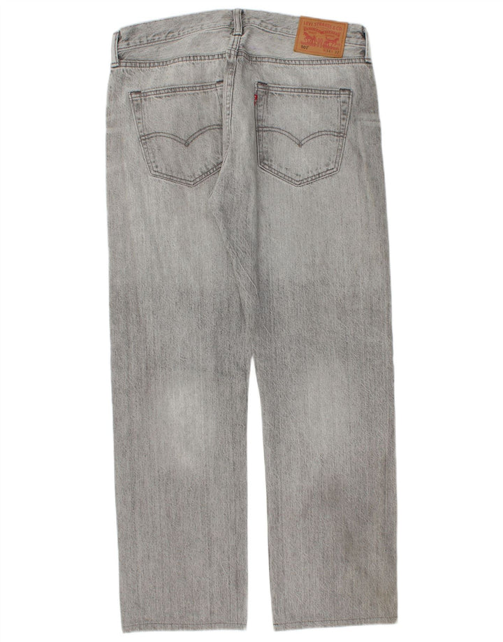 LEVI'S muške 501 ravne traperice W34 L30 sivi pamuk