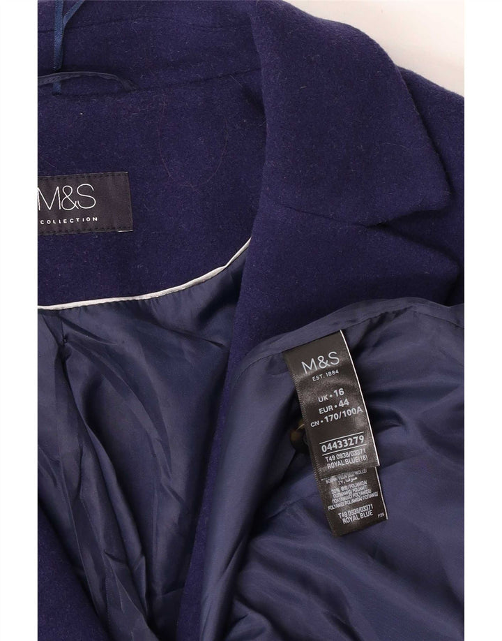 Marks & Spencer ženski preveliki kaput UK 16 velika plava vuna