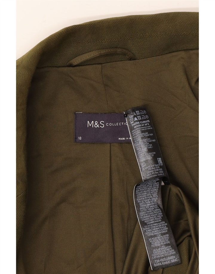 Marks & Spencer ženski sako sa 2 gumba UK 18 XL kaki pamuk