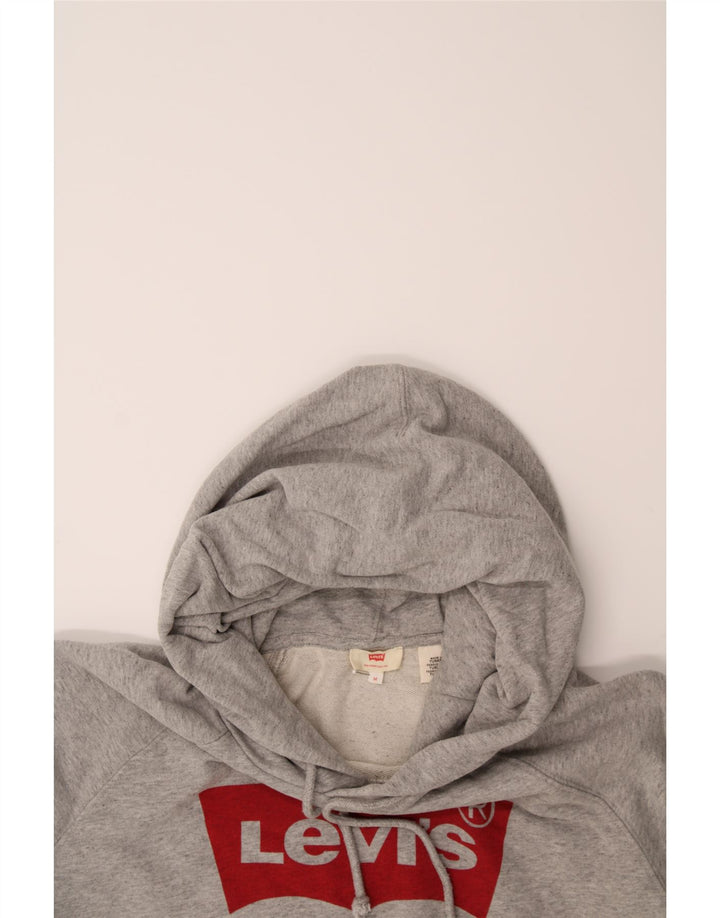 LEVI'S Mens Graphic Hoodie Jumper Medium Grey Cotton Vintage Levi's and Second-Hand Levi's from Messina Hembry 