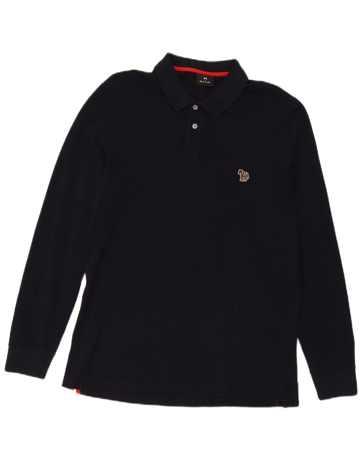 Paul Smith muška polo majica dugih rukava Srednje tamnoplavi pamuk
