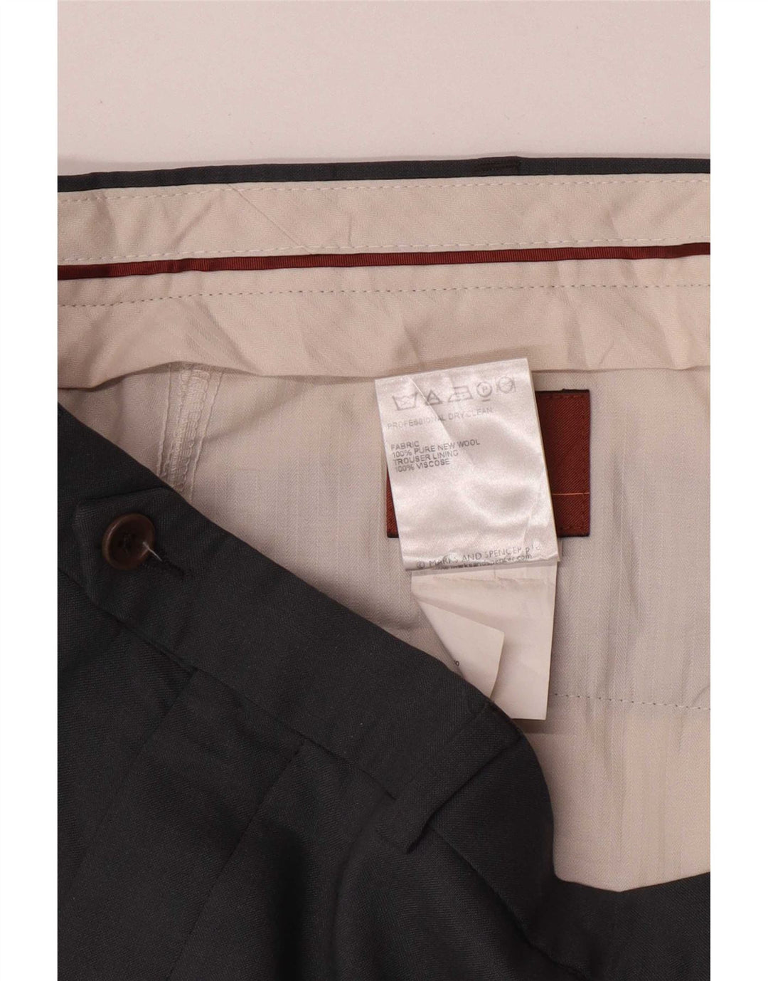 Marks & Spencer muške hlače ravnog odijela W36 L29 sive nove vune