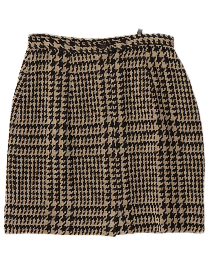 Vrhunska ženska ravna suknja IT 40 mala W26 crna viskoza u obliku ptičje zube