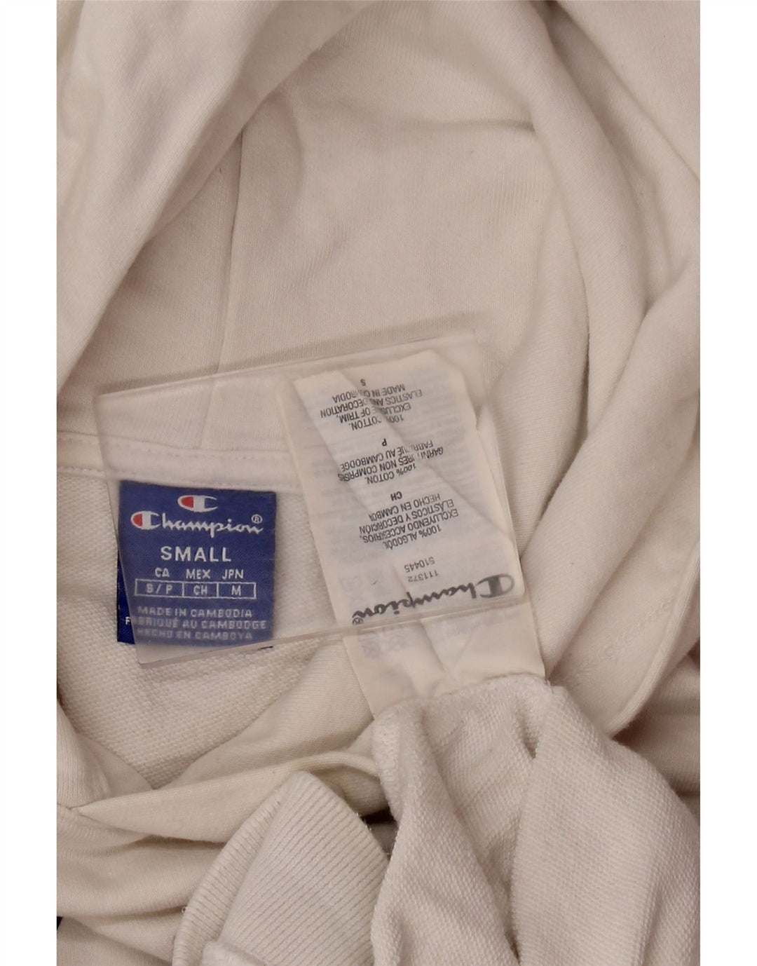 CHAMPION Ženska skraćena majica s kapuljačom kratkih rukava UK 10 Mala bijela