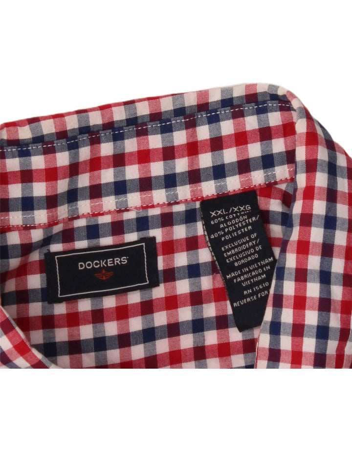 DOCKERS Mens Shirt 2XL Red Check Cotton Vintage Dockers and Second-Hand Dockers from Messina Hembry 