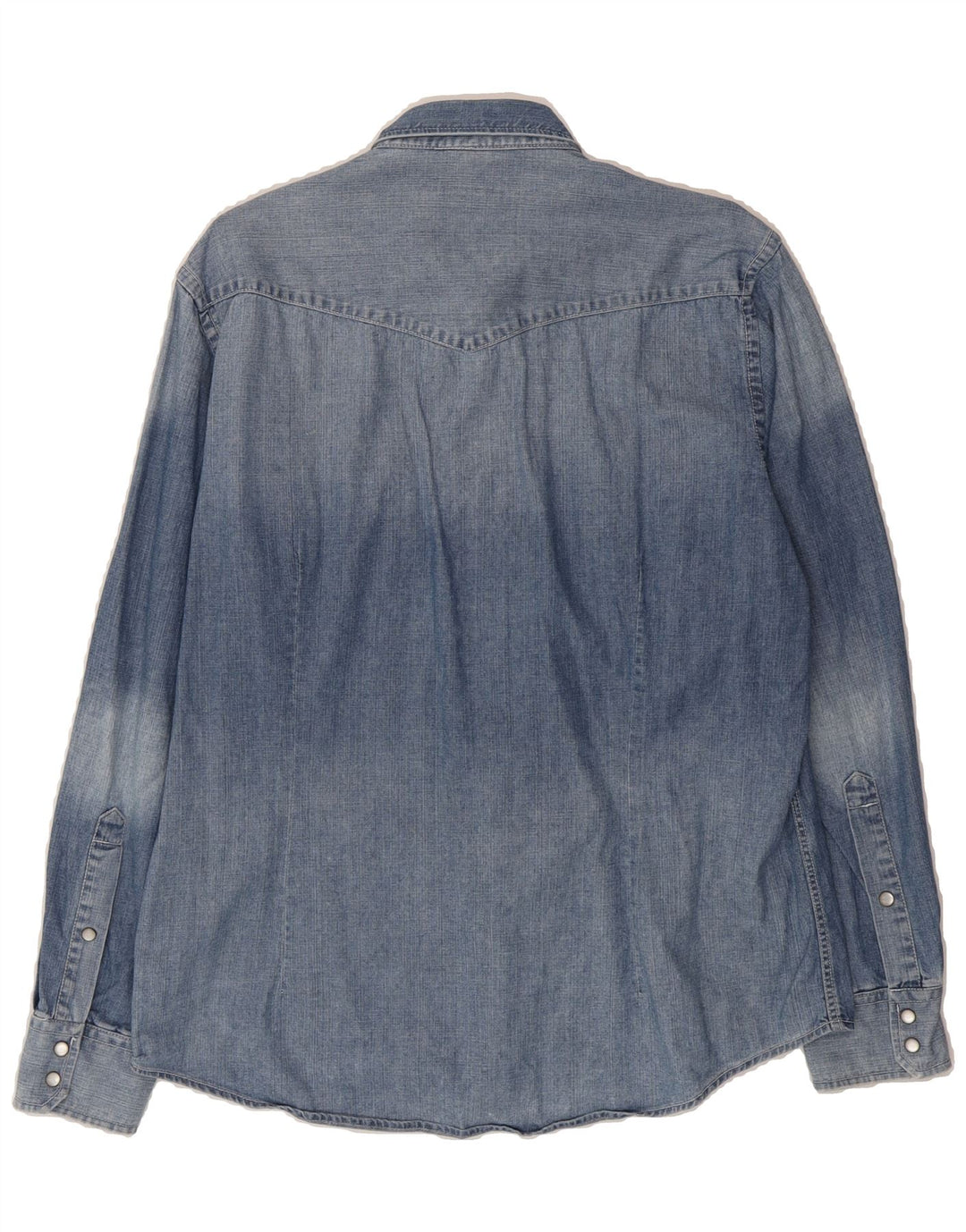 E.B. COMPANY Mens Denim Shirt XL Blue Cotton Vintage E.B. Company and Second-Hand E.B. Company from Messina Hembry 