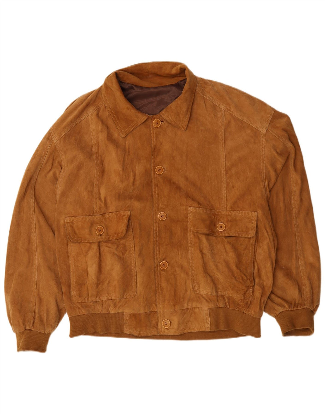Vintage muška bomber jakna od brušene kože UK 44 2XL smeđa