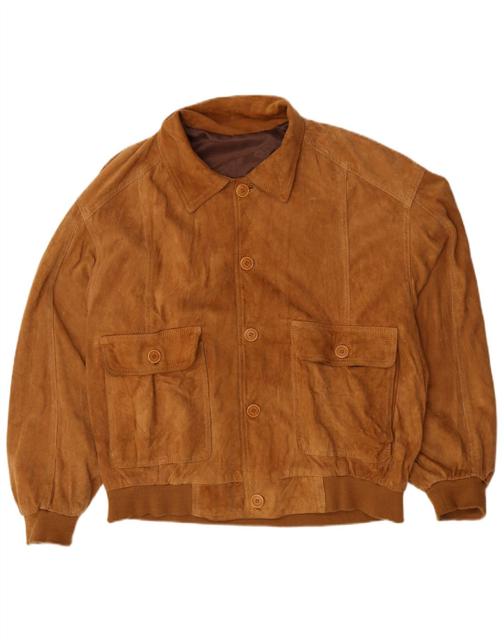 Vintage muška bomber jakna od brušene kože UK 44 2XL smeđa