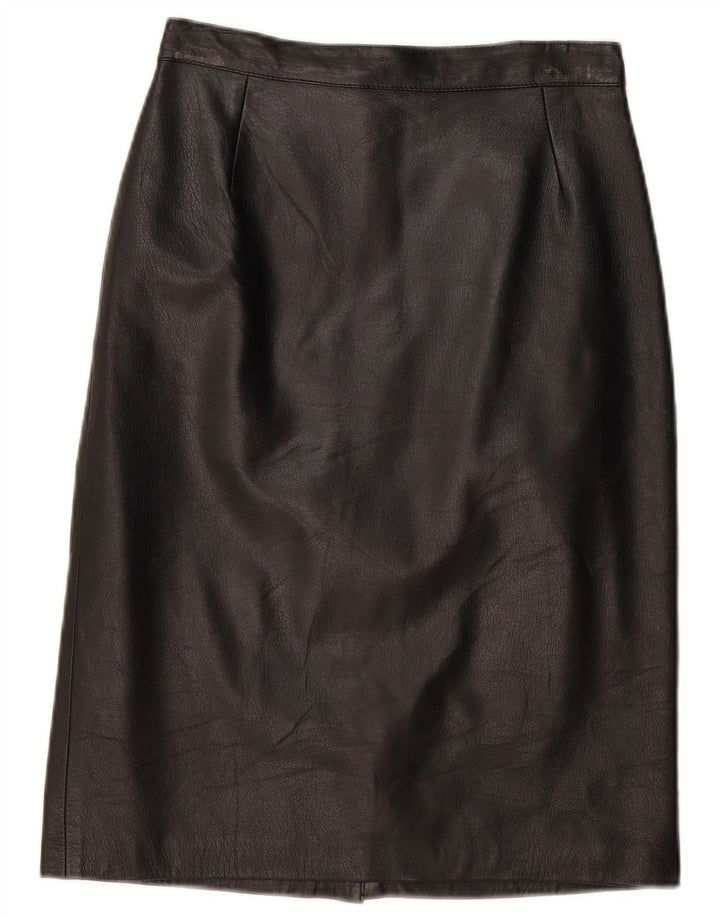 VINTAGE ženska kožna suknja IT 44 srednje W28 crna koža