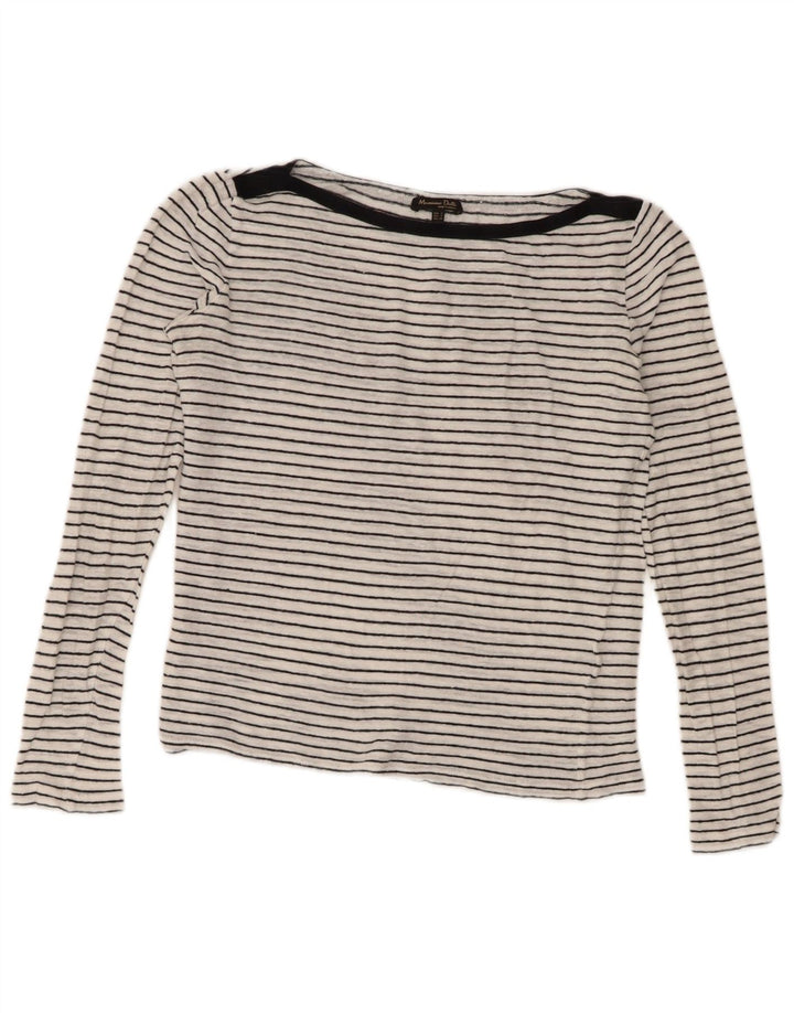 Massimo Dutti Ženska majica dugih rukava UK 10 Mala bijela prugasta nautička