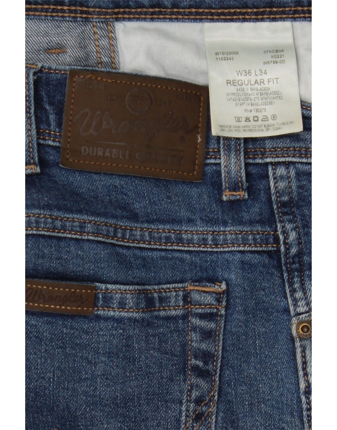 WRANGLER Muške ravne traperice W36 L34 plavi pamuk