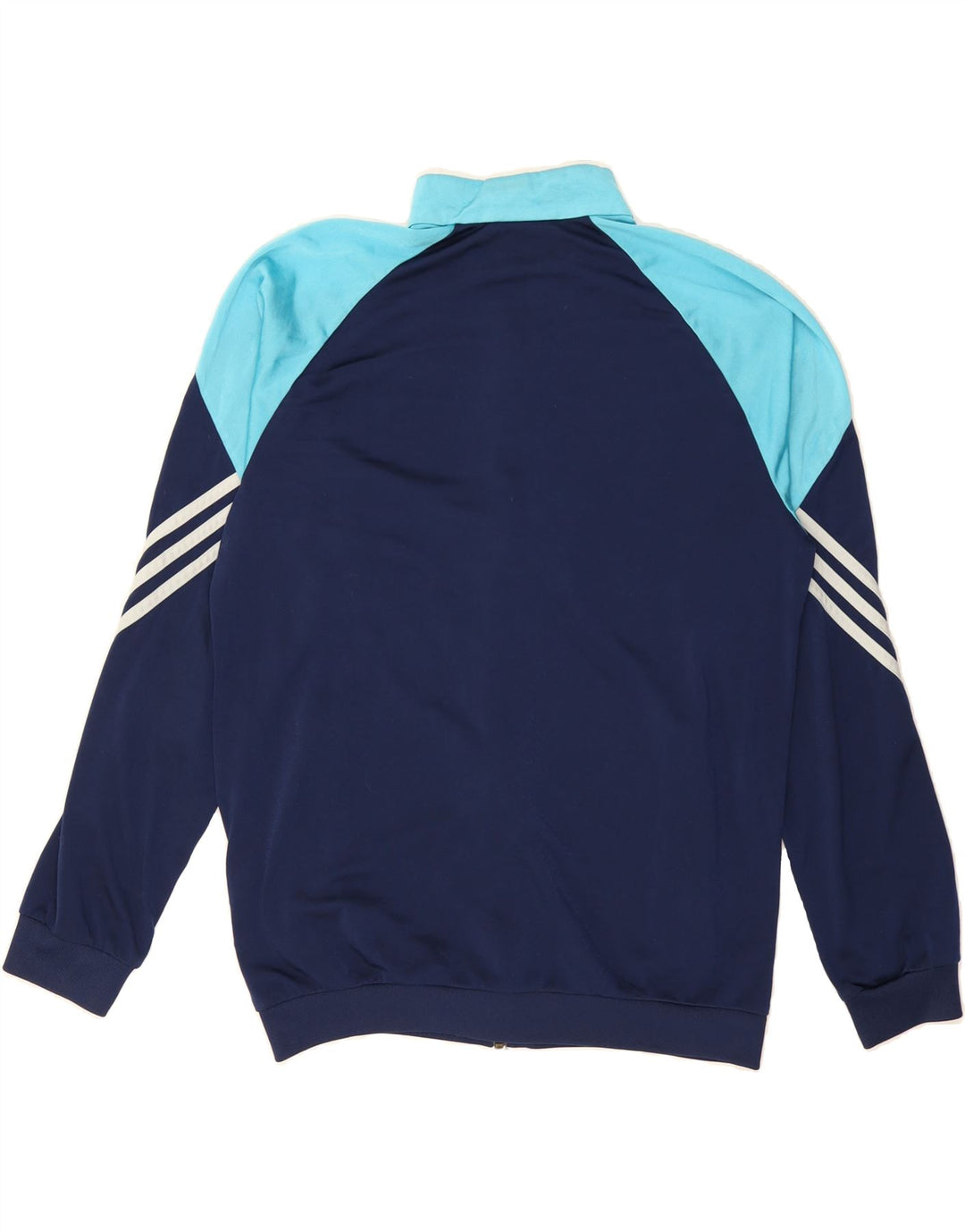 ADIDAS Mens Tracksuit Top Jacket Medium Navy Blue Colourblock Polyester Vintage Adidas and Second-Hand Adidas from Messina Hembry 