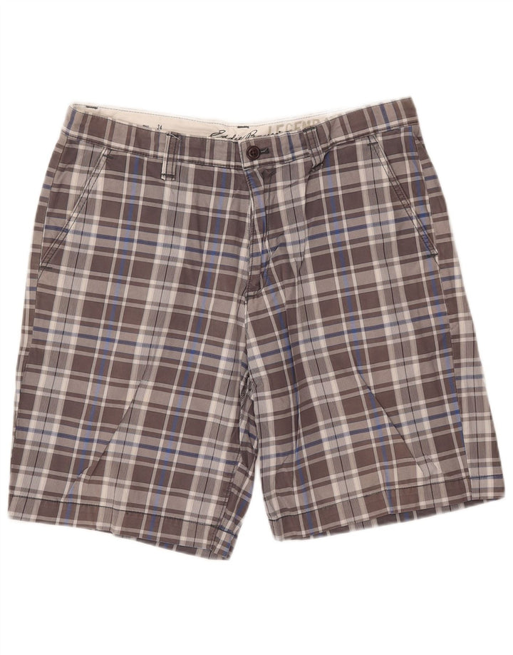 EDDIE BAUER Muške chino kratke hlače W34 velika siva karirana