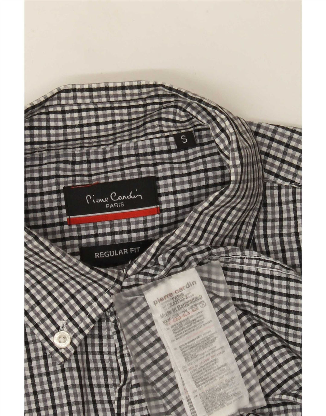 Pierre Cardin muška majica kratkih rukava standardnog kroja Mala siva gingham majica