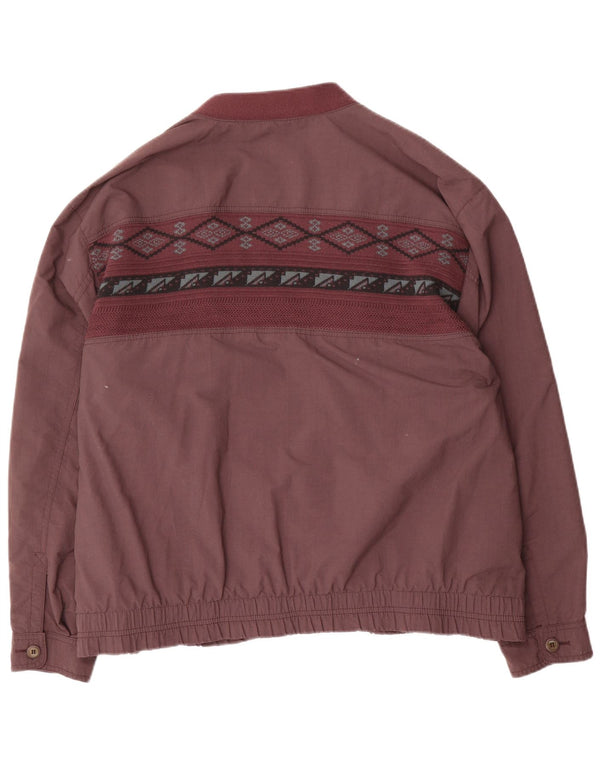 Vintage muška bomber jakna s dvorednim kopčanjem IT 54 2XL ljubičasta geometrijska