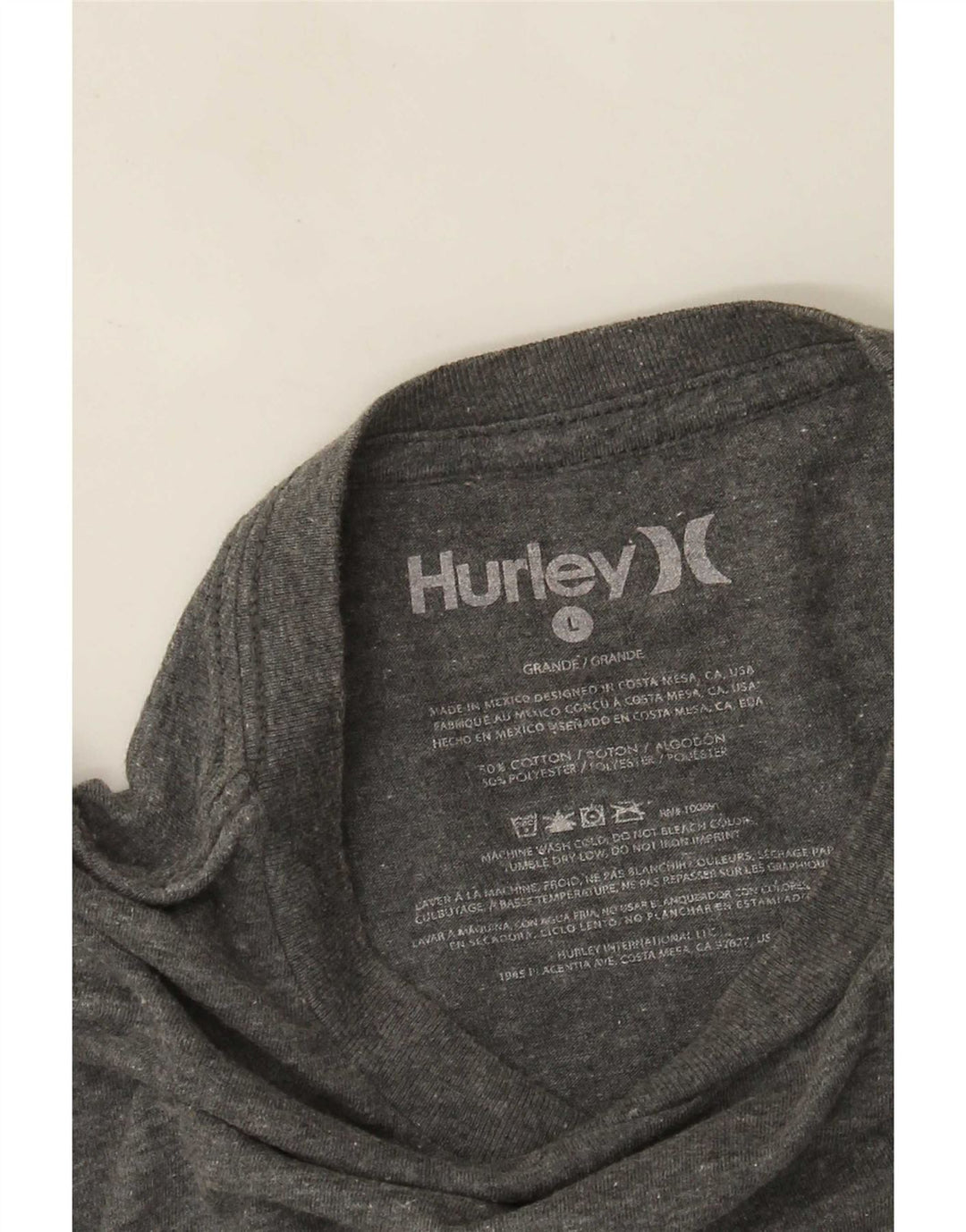Muška majica Hurley Graphic dugih rukava, veliki sivi flekasti pamuk