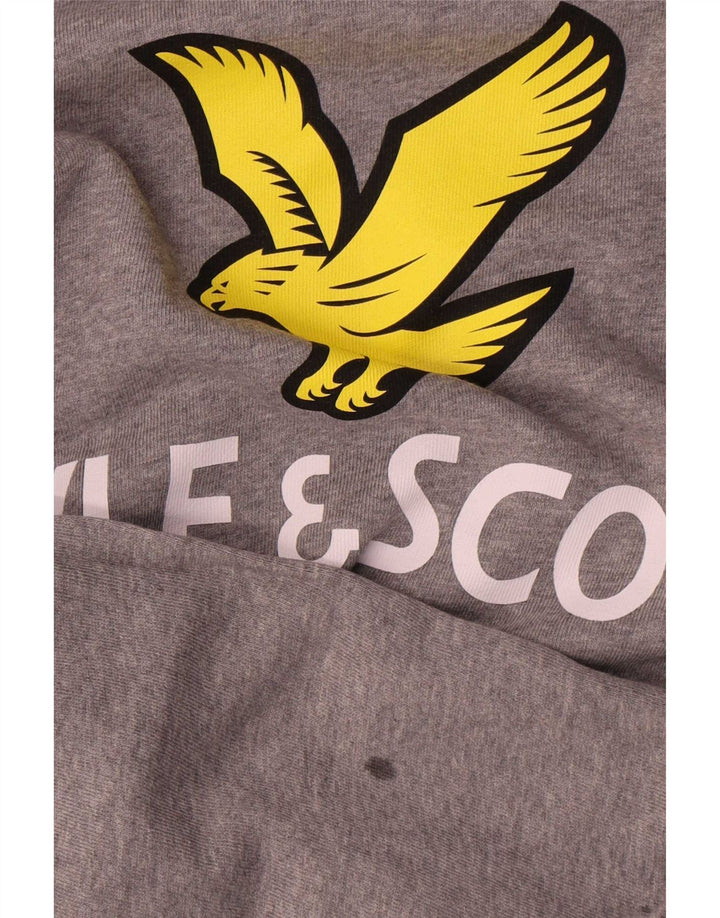 Lyle & Scott Boys Graphic Sweatshirt Džemper 12-13 Years Grey Flecked