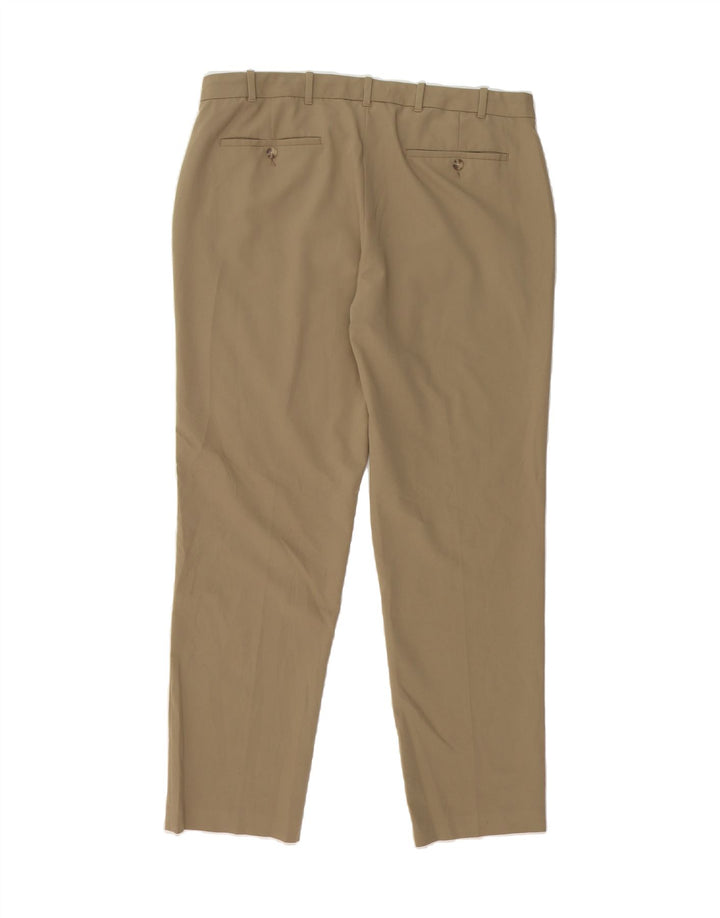 IZOD Mens Straight Suit Trousers W38 L32 Beige Polyester Vintage Izod and Second-Hand Izod from Messina Hembry 