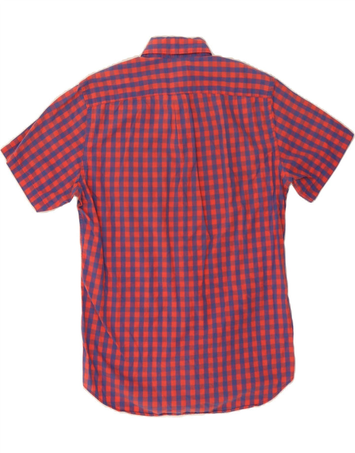 J. CREW Mens Short Sleeve Shirt Small Blue Gingham Cotton Vintage J. Crew and Second-Hand J. Crew from Messina Hembry 