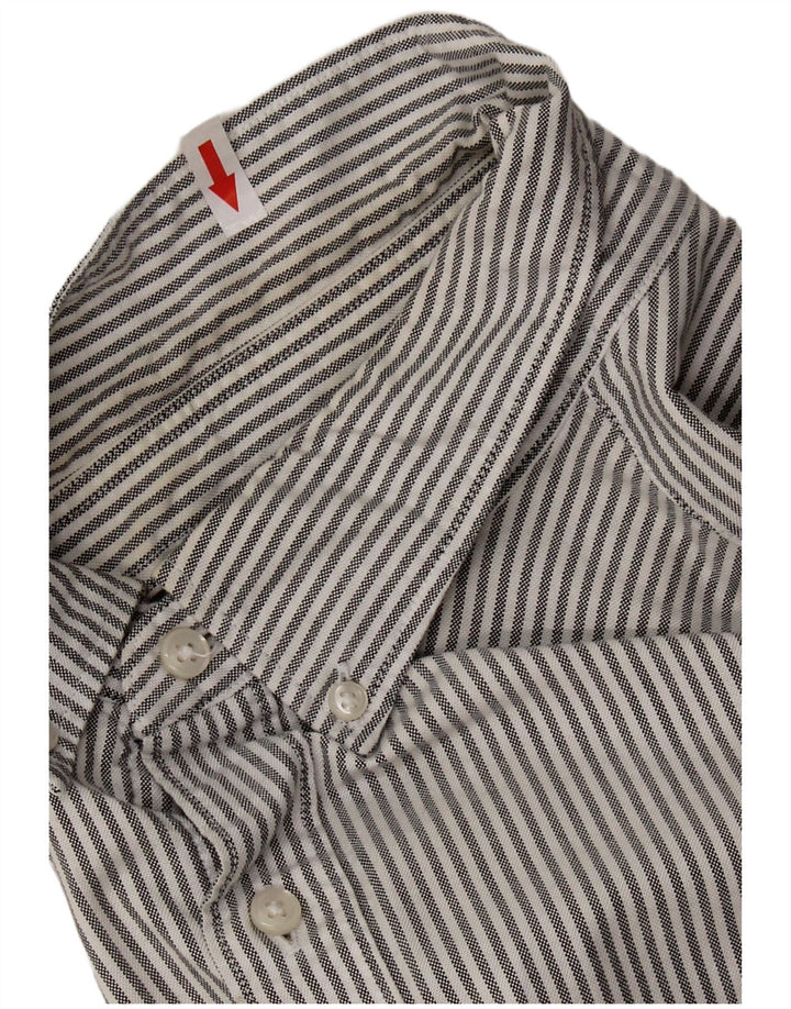 J. CREW Muška uska košulja Oxford srednje sive pruge, pamuk