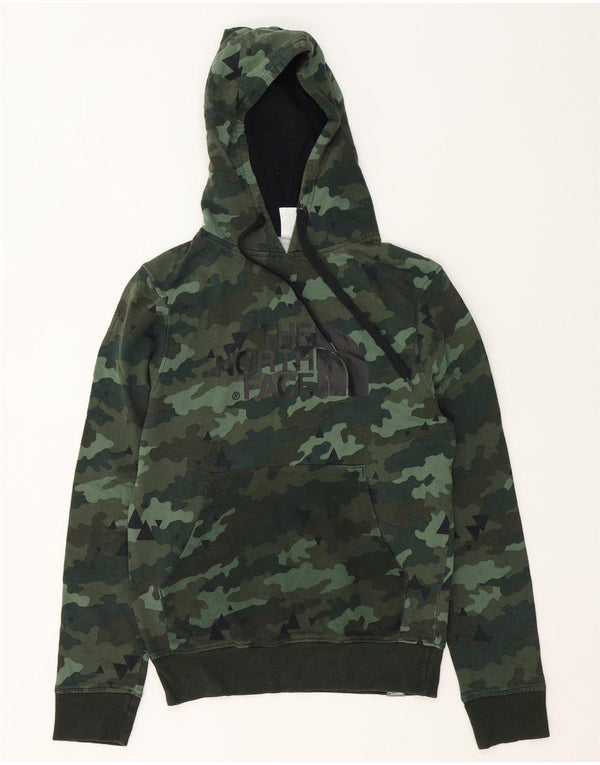 The North Face muška majica s kapuljačom XS zeleni kamuflažni pamuk