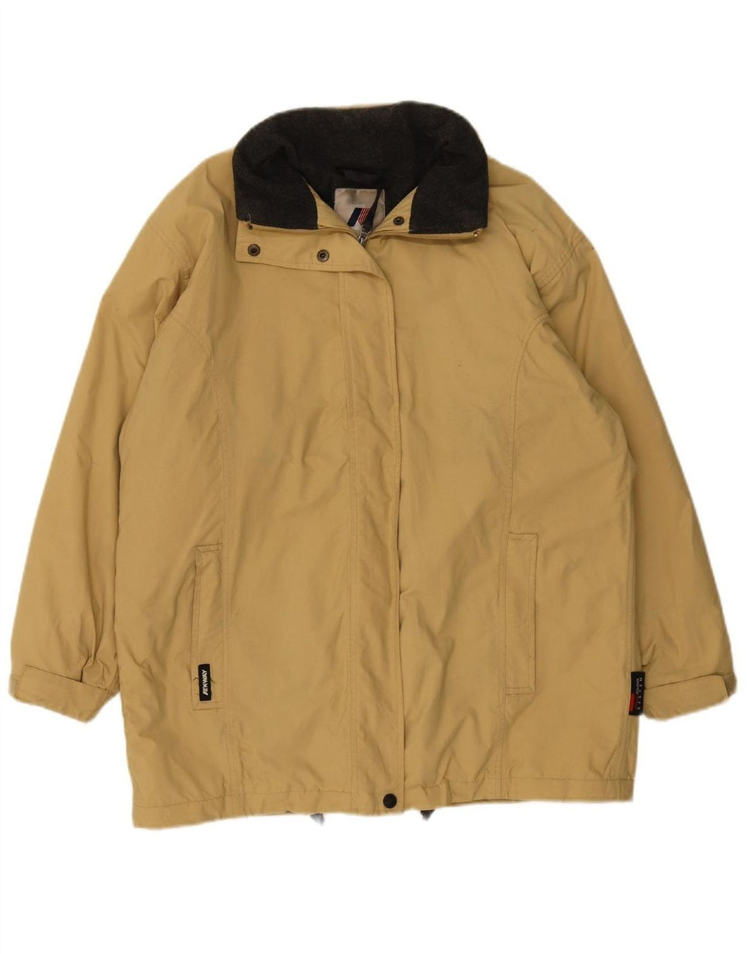 K-WAY Mens Windbreaker Jacket UK 40 Large Beige Polyester