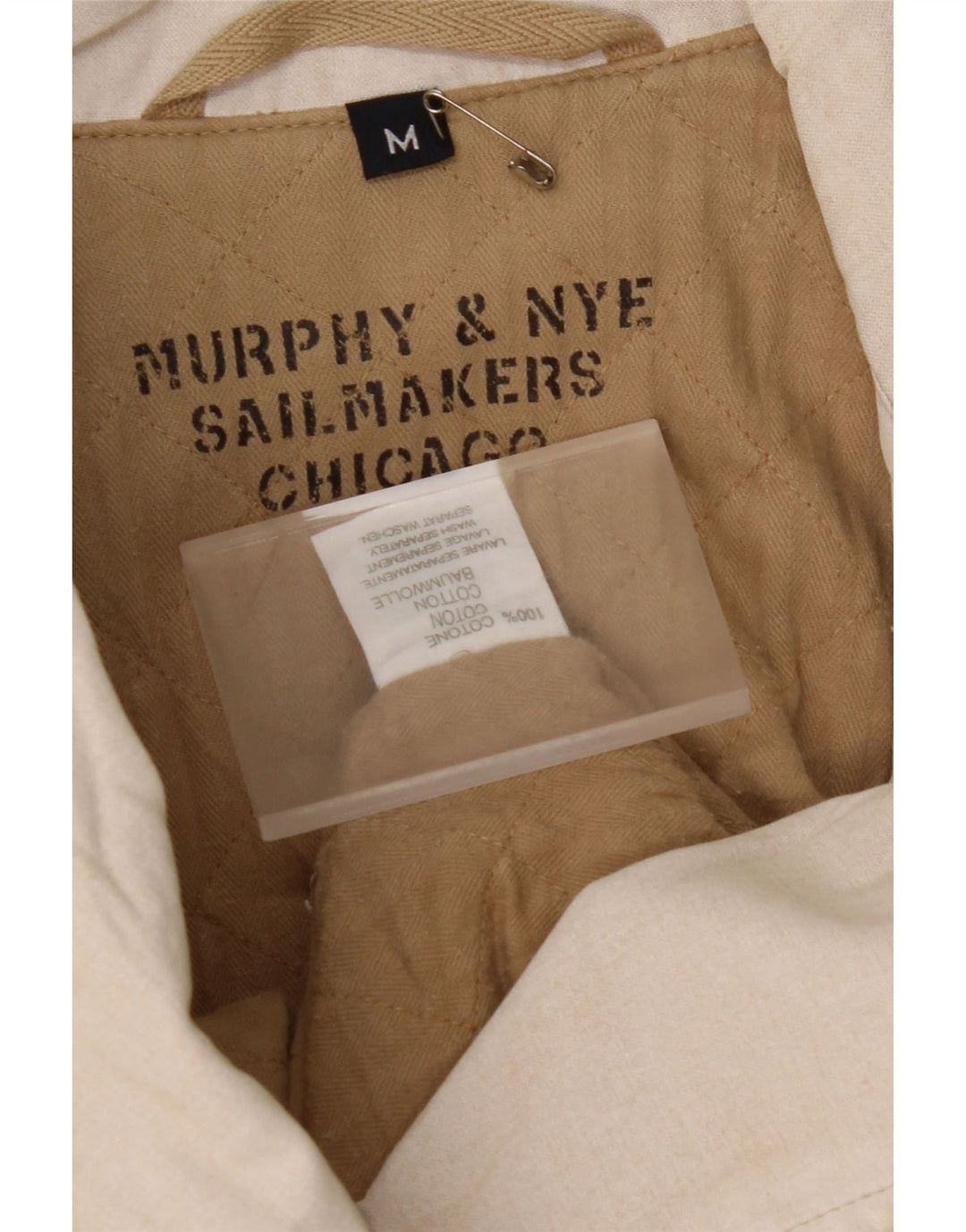 MURPHY & NYE ženski kaput s dvorednim kopčanjem UK 14 srednje bež pamuk