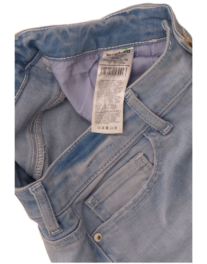 Desigual ženske uske traperice W31 L26 plavi cvjetni pamuk