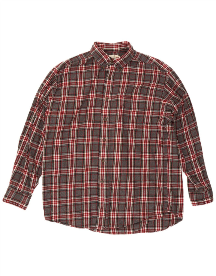 J. Crew muška flanelska košulja veliki sivi karirani pamuk