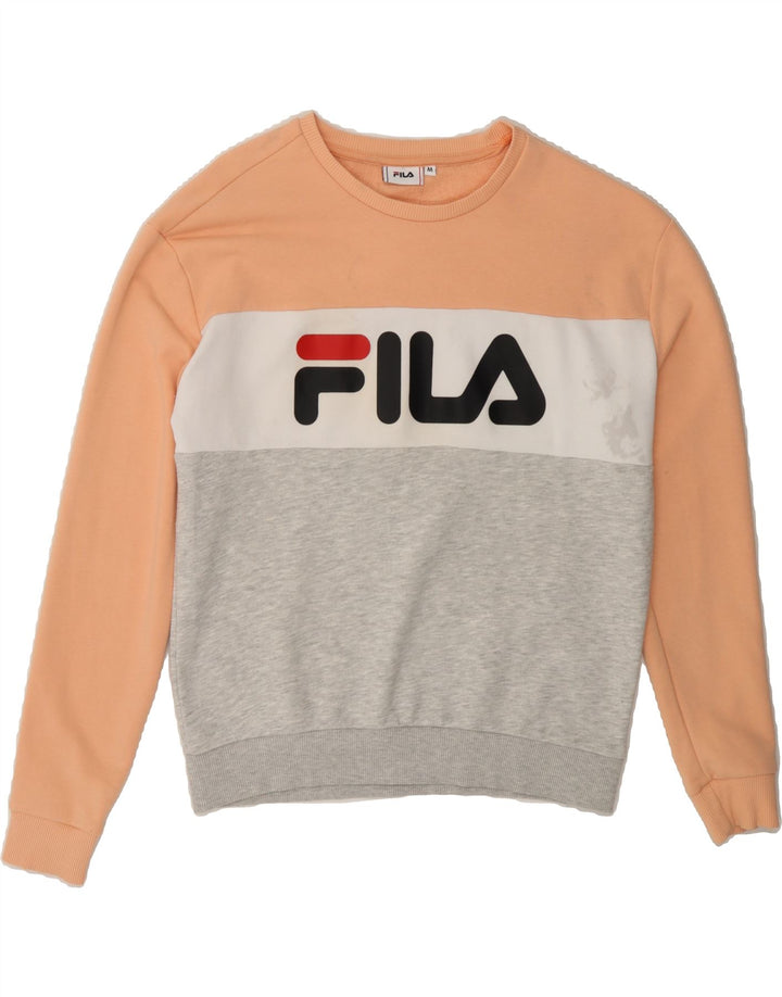 FILA Womens Graphic Sweatshirt Jumper UK 14 Medium Multicoloured Vintage Fila and Second-Hand Fila from Messina Hembry 