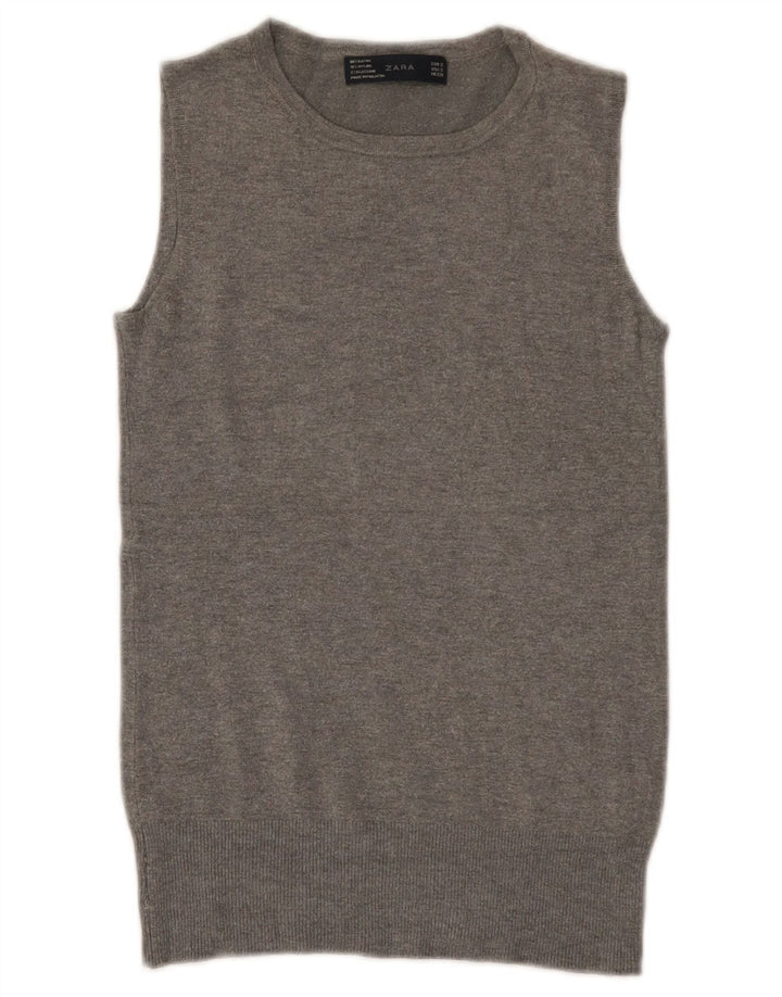 Zara ženski prsluk bez rukava UK 8 Small Gray Rayon