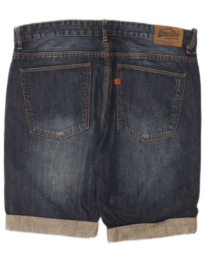 Superdry muške uske kratke traper hlače W32 srednje tamnoplave