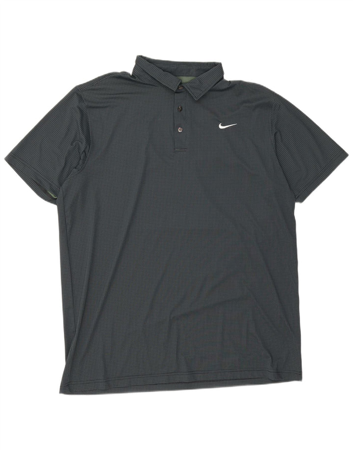 Nike muška Dri Fit polo majica 4XL zeleni poliester na točkice