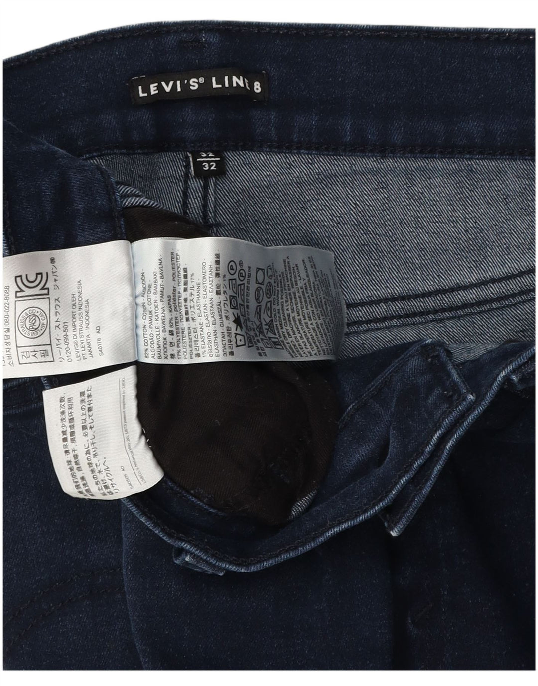 Levi's ženske uske traperice W32 L26 tamnoplavi pamuk