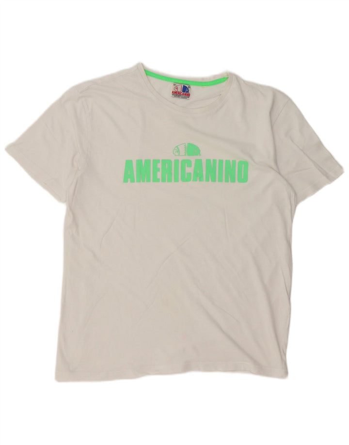 Americanino muška majica kratkih rukava Regular Graphic, srednji bijeli pamuk