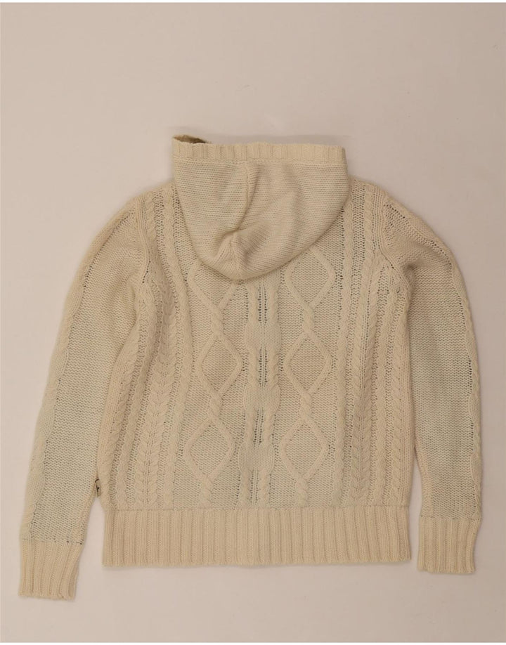 OCEAN STAR Womens Hooded Cardigan Sweater IT 42 Medium Off White Wool Vintage Ocean Star and Second-Hand Ocean Star from Messina Hembry 