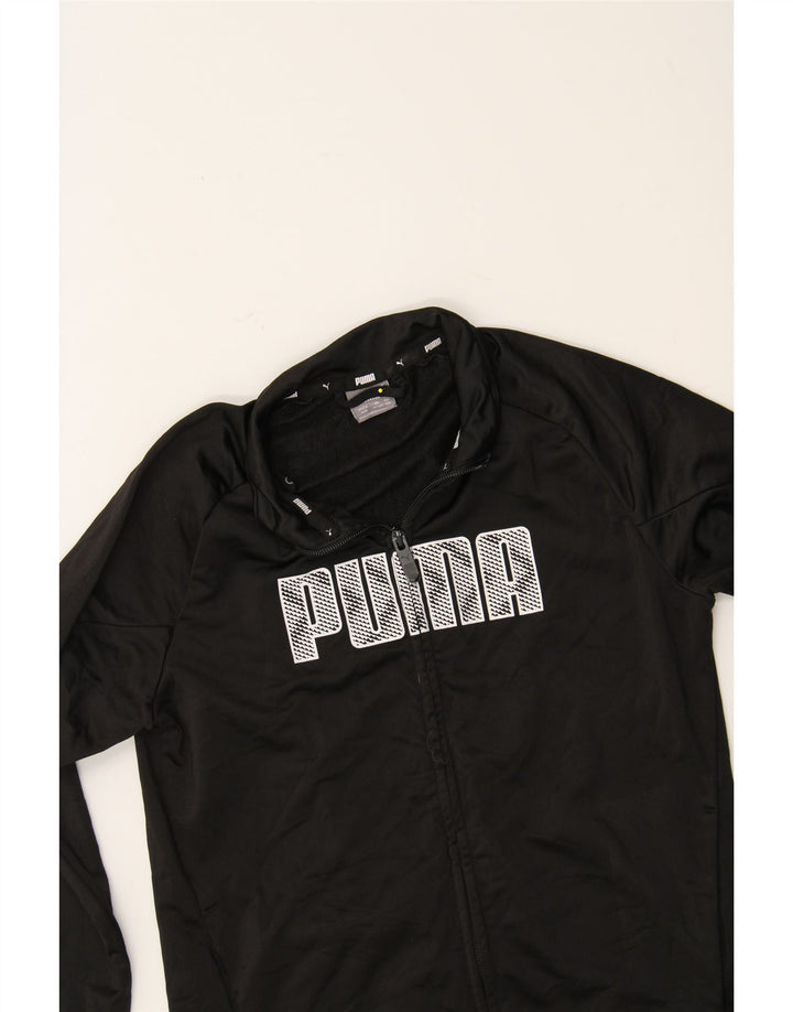 PUMA Boys Graphic Tracksuit Top Jacket 11-12 Years  Black Polyester Vintage Puma and Second-Hand Puma from Messina Hembry 