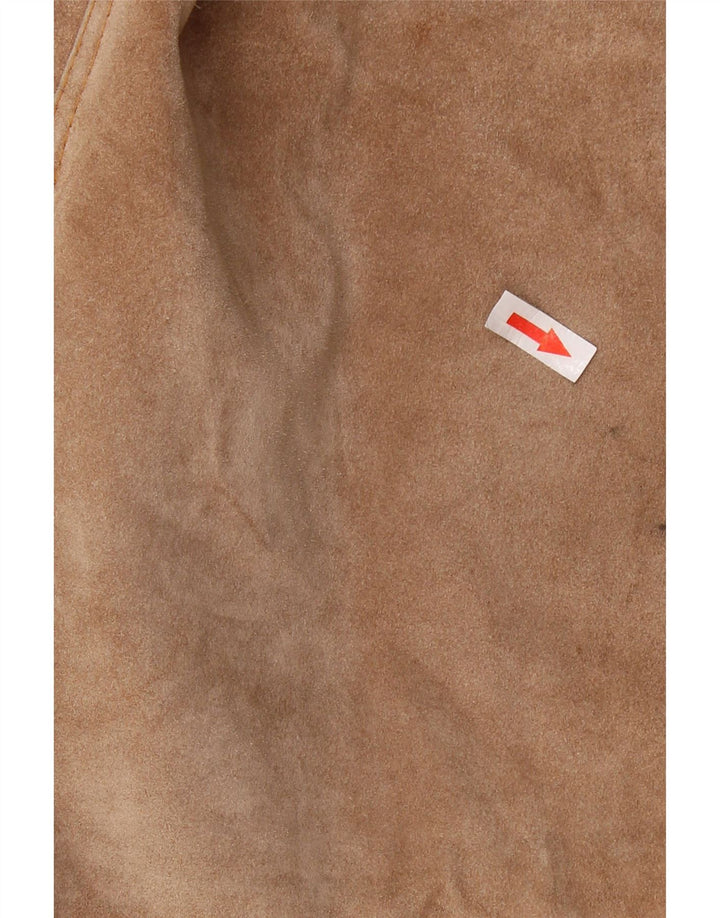 Vintage ženska jakna od brušene kože s 3 gumba UK 12 srednje smeđa