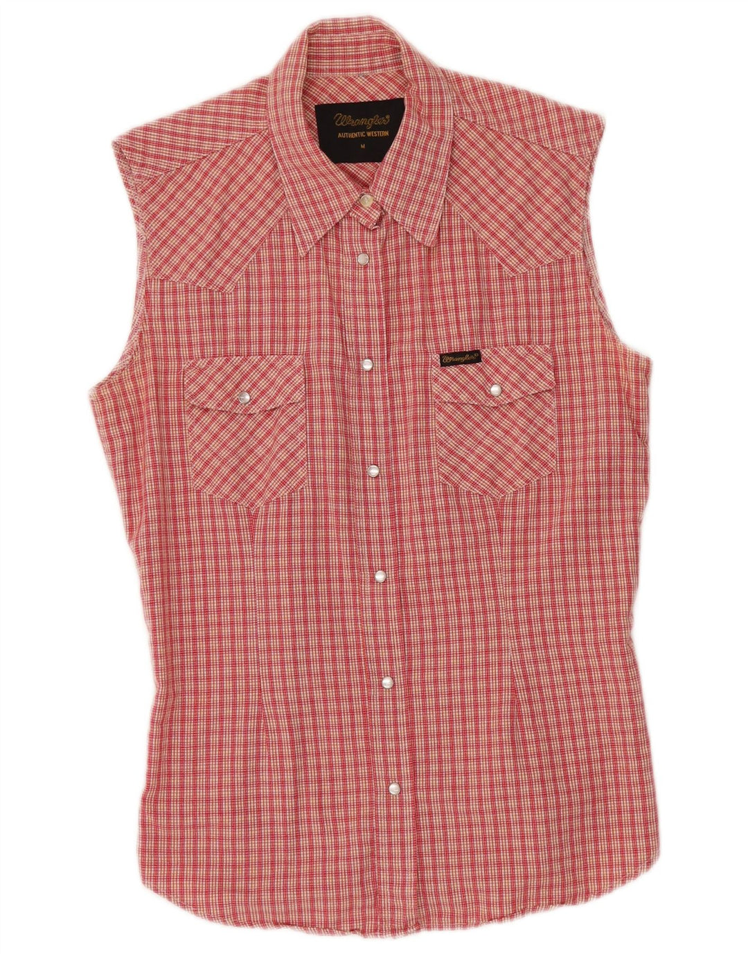 WRANGLER Ženska košulja bez rukava UK 12 srednje crveno karirani poliester