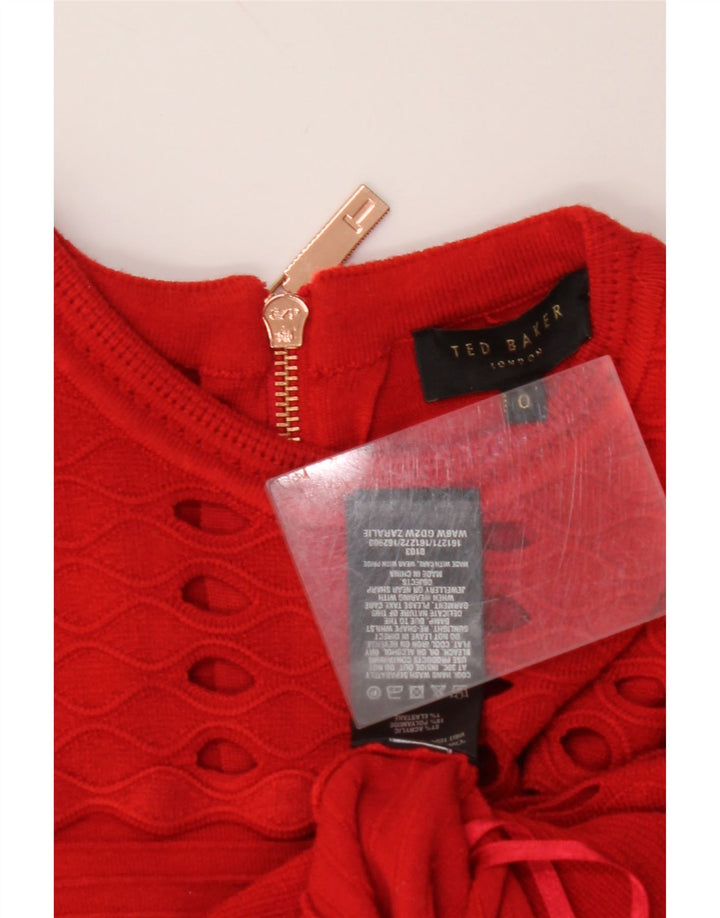 TED BAKER Ženska haljina A-kroja bez rukava Veličina 0 2XS Crvena akrilna