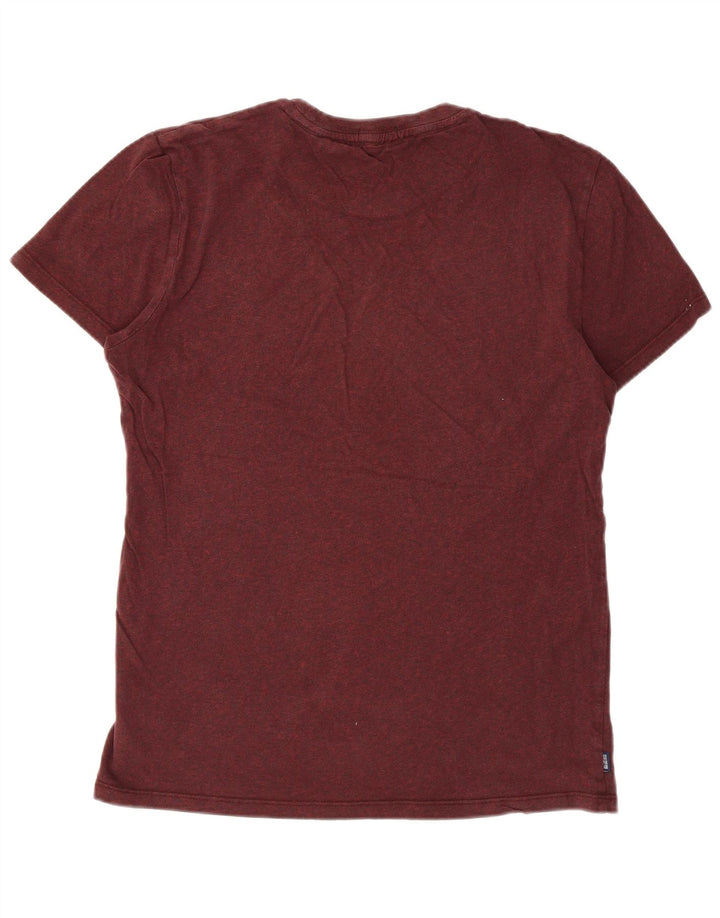 SUPERDRY Mens T-Shirt Top Medium Burgundy Cotton