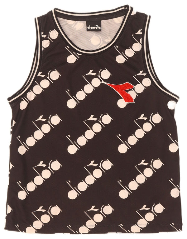 Diadora Boys Graphic Vest Top 11-12 Years Black Poliester
