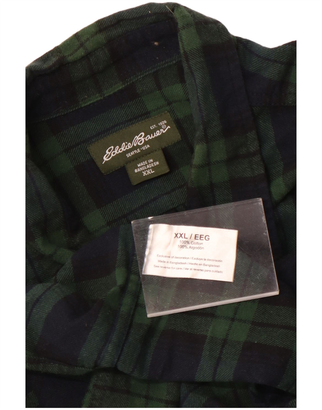 Eddie Bauer muška košulja od flanela 2XL zeleni karirani pamuk